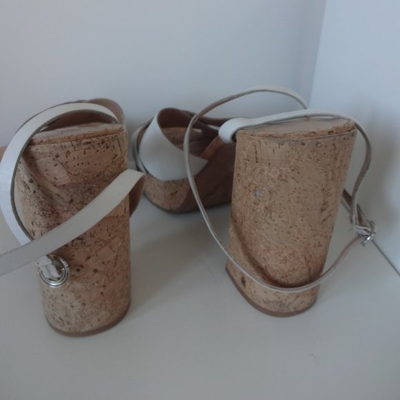 2 x 20 Aldo Rivalgo white leather and cork sandals - Picture 5 of 7